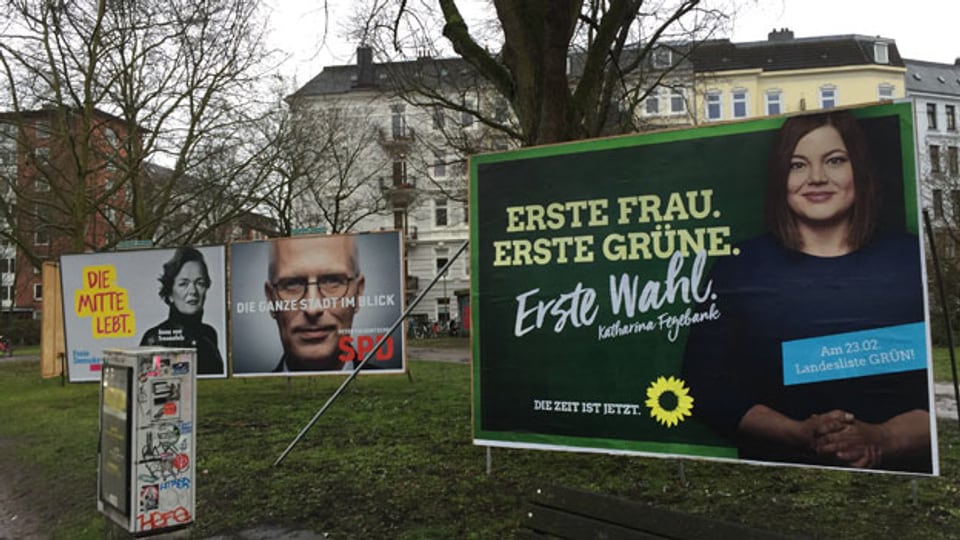 Wahlkampfplakate in Hamburg.