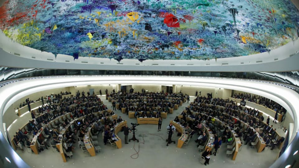 Sitzung des Menschenrechtsrates bei den Vereinten Nationen in Genf.
