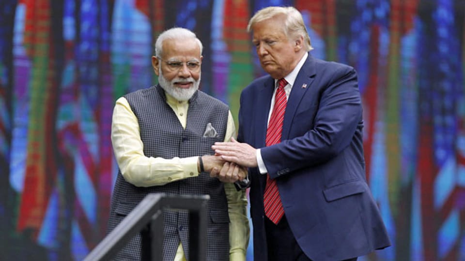 Der indische Premierminister Narendra Modi (li.) und der US-Präsident Donald Trump am Community-Gipfel «Howdy Modi» im September 2019 in Houston, Texas, USA.