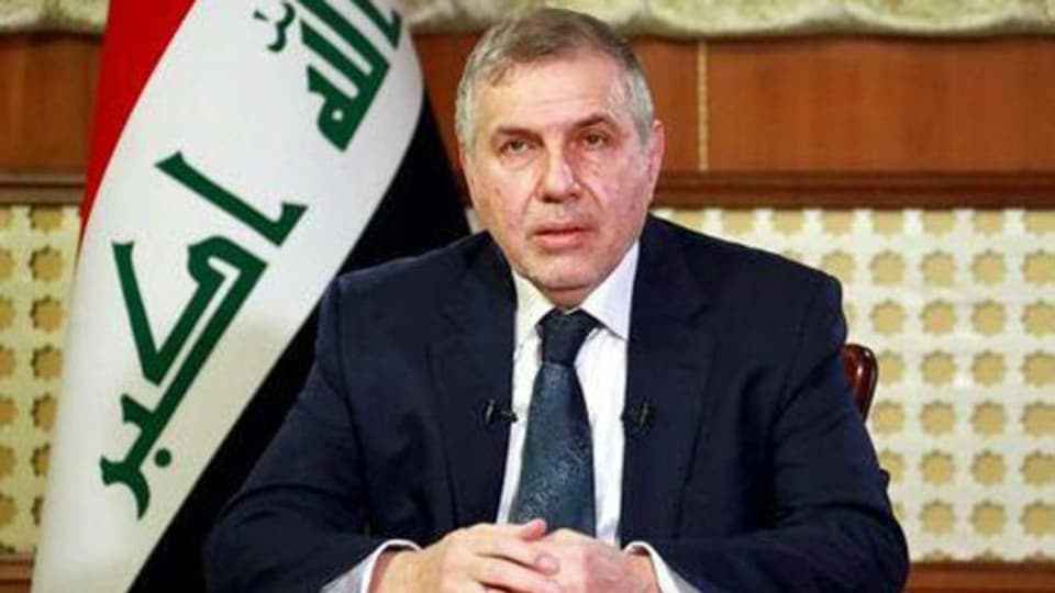 Der irakische Premierminister Mohammed Tawfiq Allawi hält am 19. Februar 2020 eine Fernsehrede.