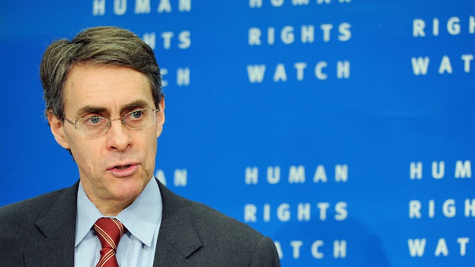 Kenneth Roth, der Direktor von Humans Right Watch während einer Medienkonferenz in Brüssel.