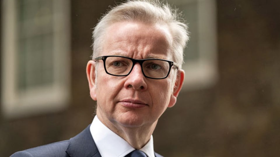 Michael Gove in der Downing Street in London.