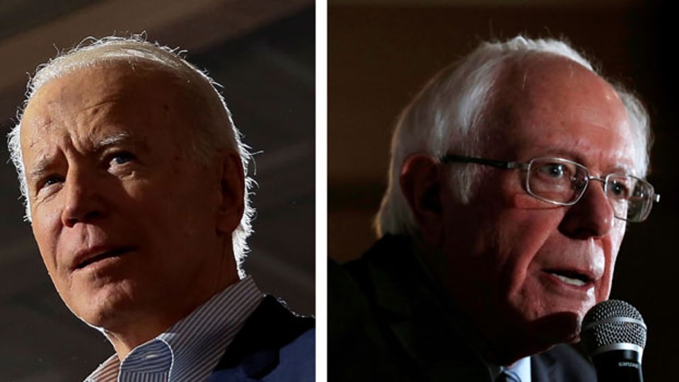 Die US-Präsidentschaftskandidaten: Der ehemalige Vizepräsident Joe Biden (links) und Senator Bernie Sanders.