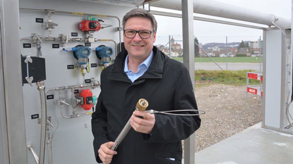Thomas Fürst, Geschäftsführer von Hydrospider, bei der Wasserstoff-Anlage in Niedergösgen (Kt. SO).