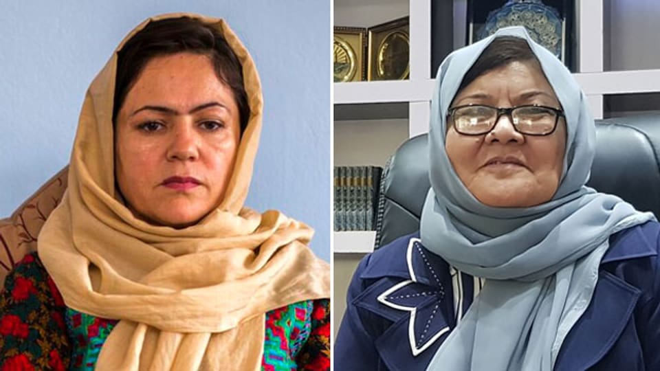 Die Politikerin Fawzia Koofi (links) setzt sich für Frauenrechte ein. Delber Ansari (rechts) ist die Ministerin für Frauenangelegenheiten in der afghanischen Regierung.