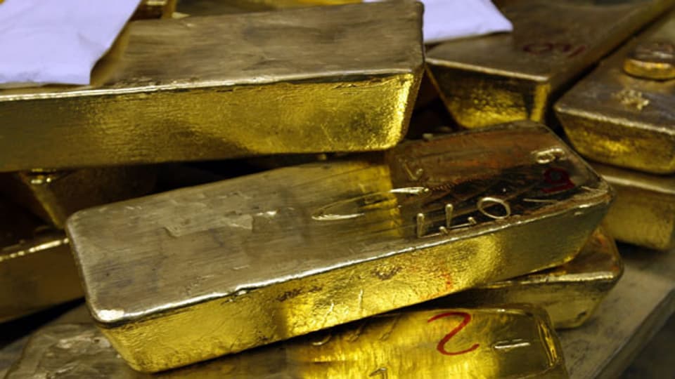 Ein-Kilogramm Goldbarren im Lager der Goldverarbeitungsfirma Argor-Heraeus in Mendrisio.