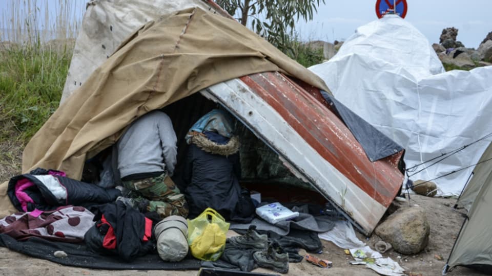 Prekäre Zustände: Migranten auf der Insel Lesbos, am 27. März 2020.
