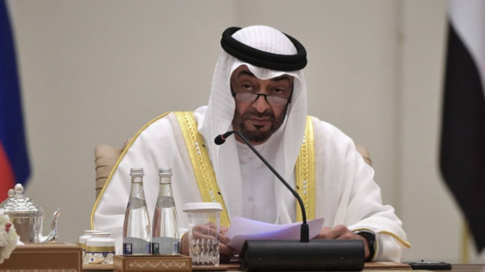 Scheich Mohammed bin Zayed, Kronprinz der Vereinigten Arabischen Emirate, spricht von schwierigen Zeiten.