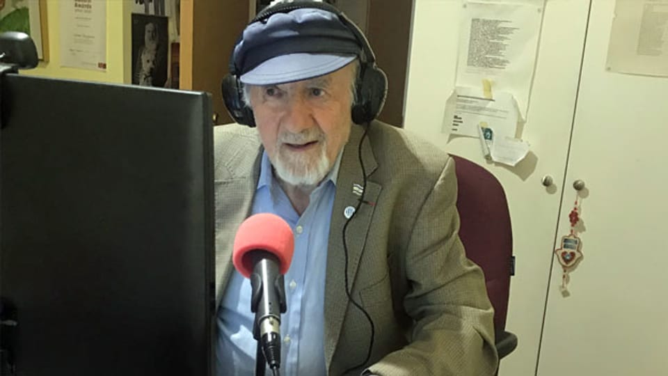 Der Holocaust-Überlebende Walter Bingham bei einem Skype-Anruf.