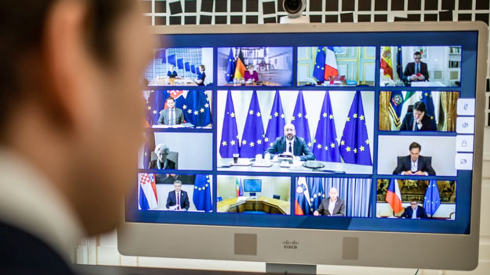 Videokonferenz der Staats- und Regierungschefs der Europäischen Union.