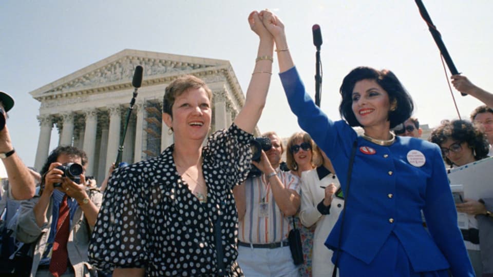 «Jane Roe» (links) und ihre Anwältin am Obersten Gerichtshof.
