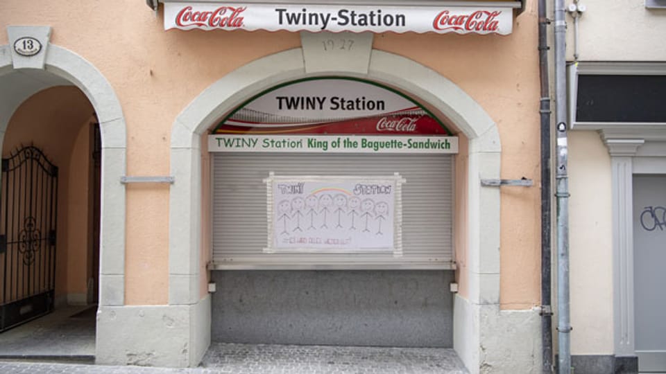 Ein geschlossenes Geschäft in Luzern.