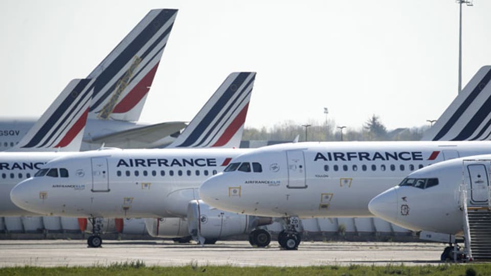 Auch die Flugzeuge der Air France bleiben zu Corona-Zeiten am Boden.