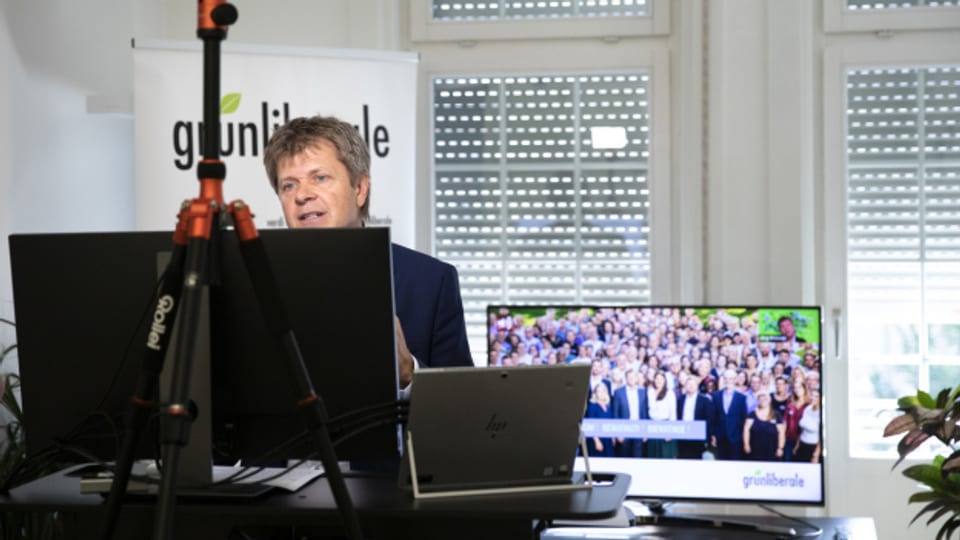 GLP-Präsident Jürg Grossen an der virtuellen Delegiertenversammlung.