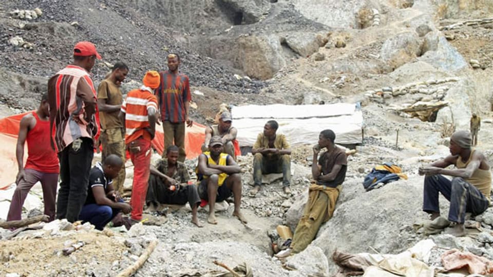 Arbeiter in der Kantanga Kobalt-Mine in der Demokratischen Republik Kongo.