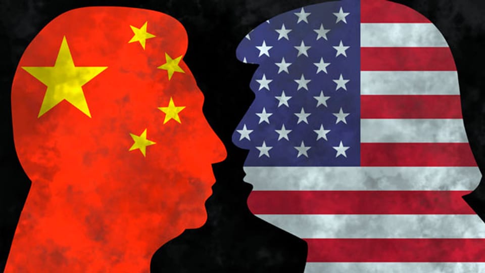 Symbolfoto-Montage: China vs. USA.