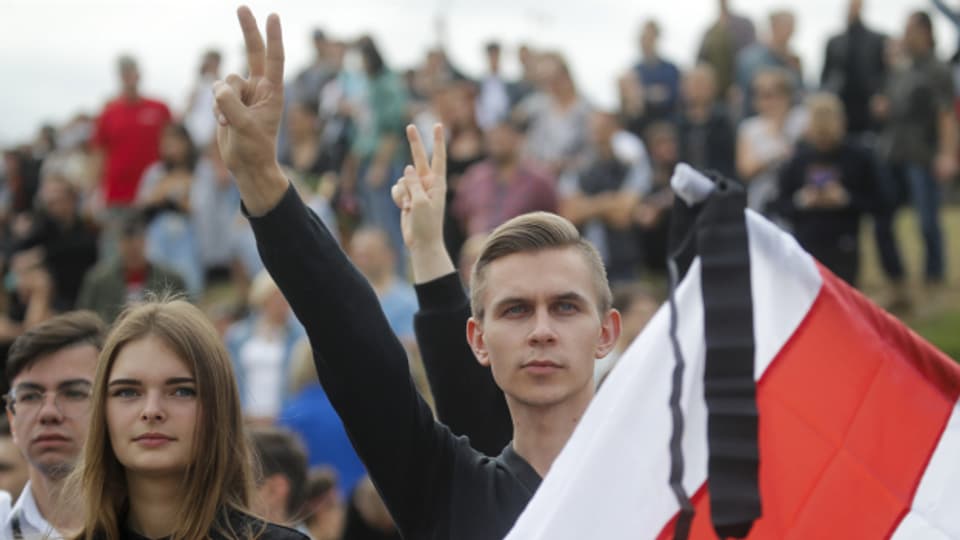 Demonstrierende in Minsk am 15. August 2020.