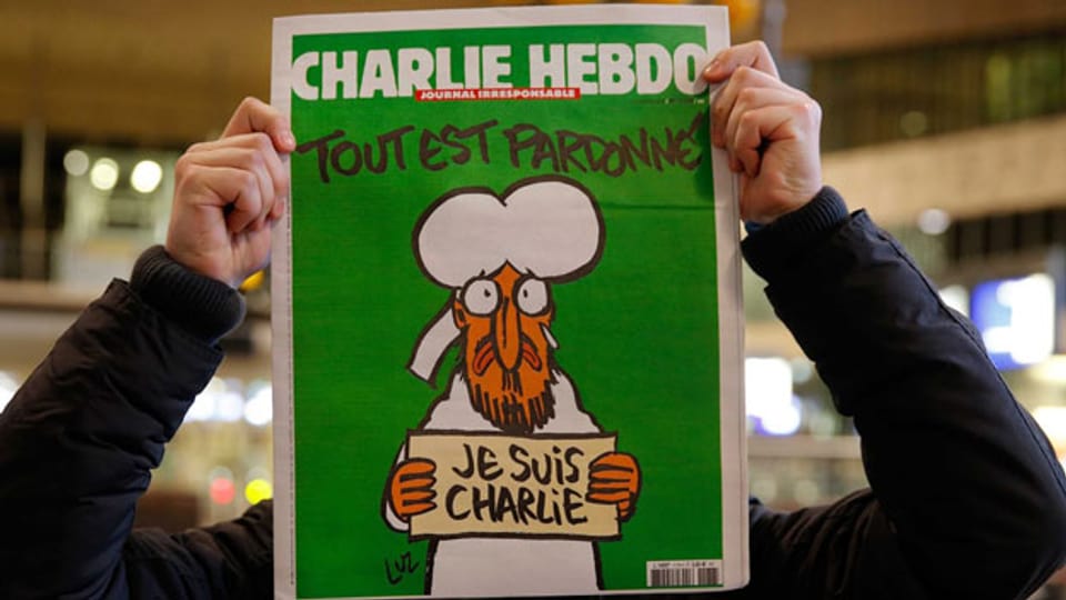 Eine Zeitung von Charlie Hebdo.