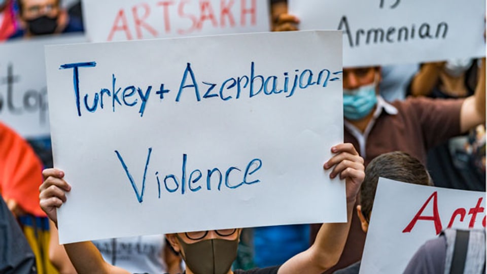 Protestierende in Eriwan, Armenien.