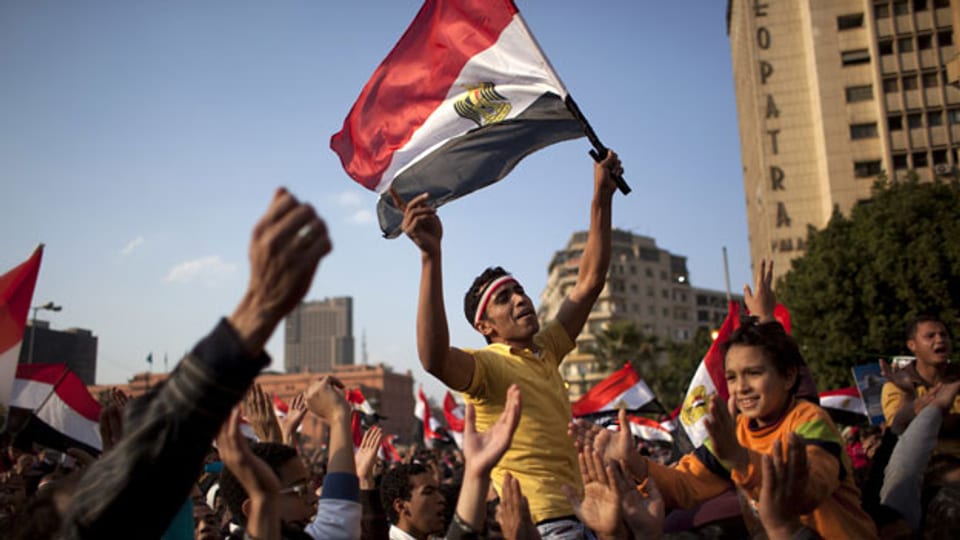 Euphorie auf dem Tahrirplatz in Kairo, 2011.