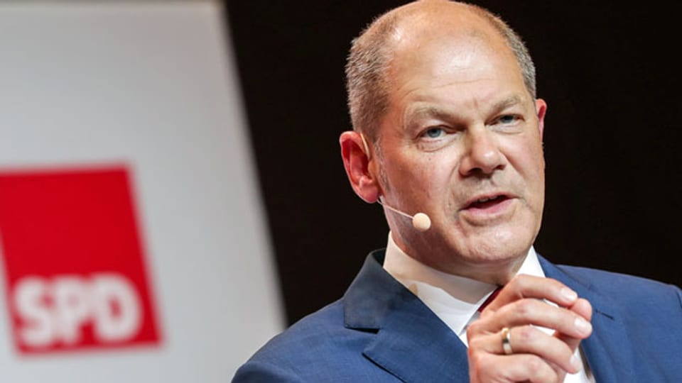 Bundesfinanzminister Olaf Scholz. Die Sozialdemokratische Partei kündigte an, dass Scholz bei der Bundestagswahl 2021 für das Kanzleramt kandidieren wird.