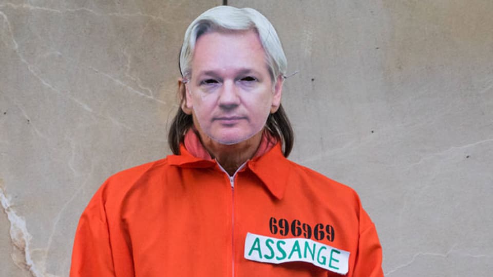 Protest für die Freilassung von Julian Assange.