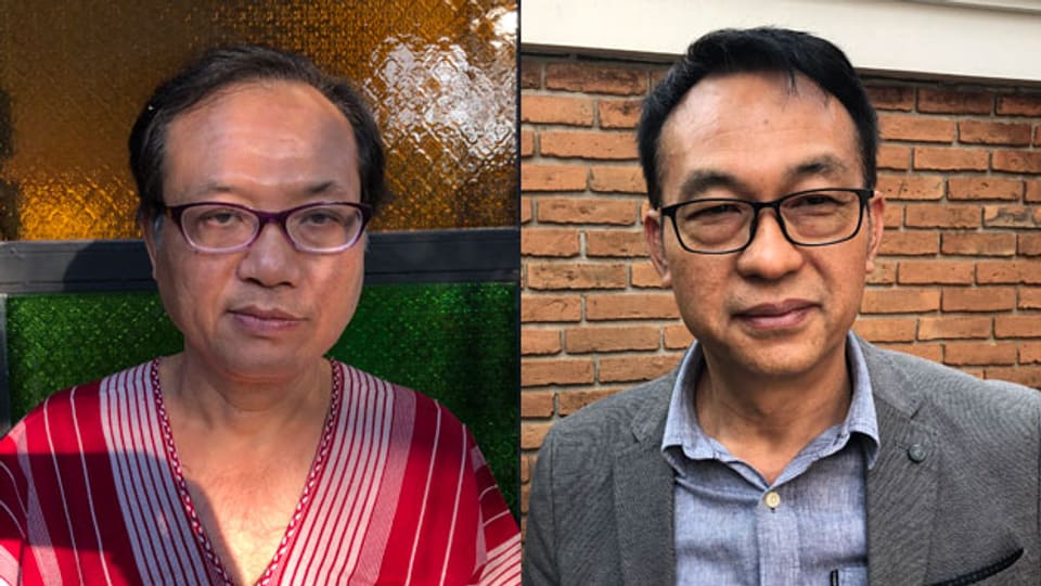 Padoh Saw Taw Nee (li) und Sai Leing (re) unterstützen die Bewegung des zivilen Ungehorsams in Burma.