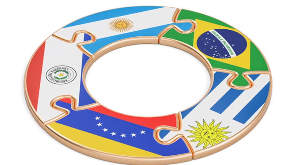 Symbolbild.Ansicht der Mercosur-Staaten.