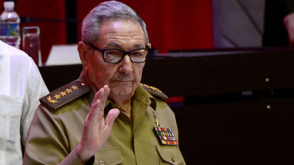 Raul Castro an der Abschlusssitzung des 8. kubanischen Parteitags im Kongresspalast in Havanna, Kuba, am 19. April 2021.