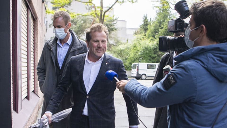 Christian Jenny auf dem Weg ins Bezirksgericht Zürich wegen Verletzung des Urheberrechts, am 19. Mai 2021.