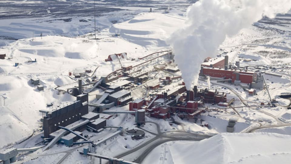 Die LKAB Eisenerz-Mine am Berg Kirunavaara, die grösste und modernste Eisenerz-Mine der Welt in Kiruna, Lappland, Nord-Schweden.