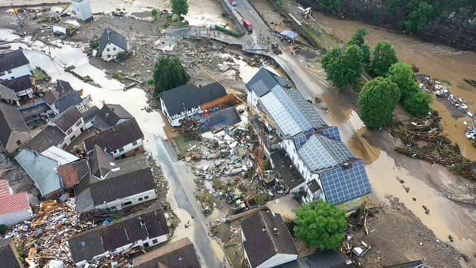 Das Ahrtal in der Eifel (Deutschland) wurde vom Hochwasser schwer getroffen.