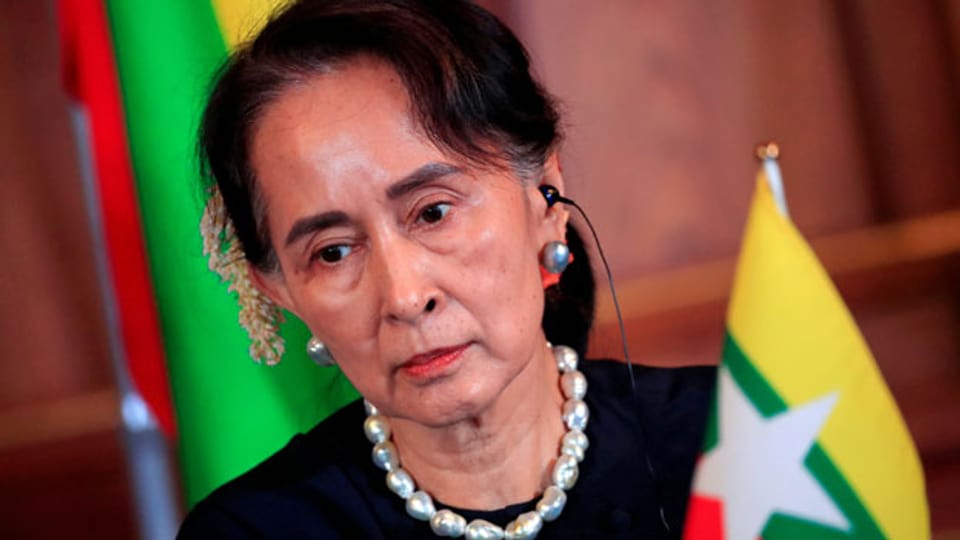 Myanmars Regierungschefin Aung San Suu Kyi. Archivbild von 2018.