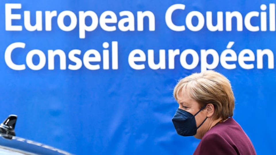 Die deutsche Bundeskanzlerin Angela Merkel, die heute ihren wahrscheinlich letzten von total 107 EU-Gipfeltreffen bestritt.