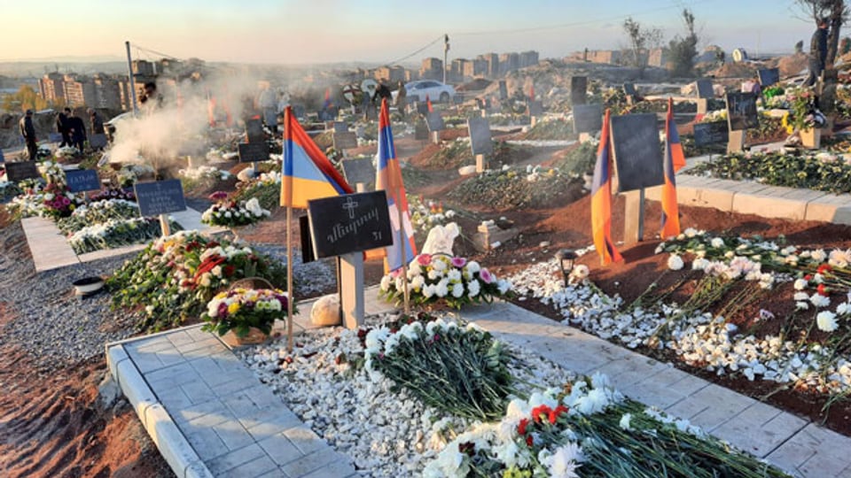 Militärfriedhof in Armenien.