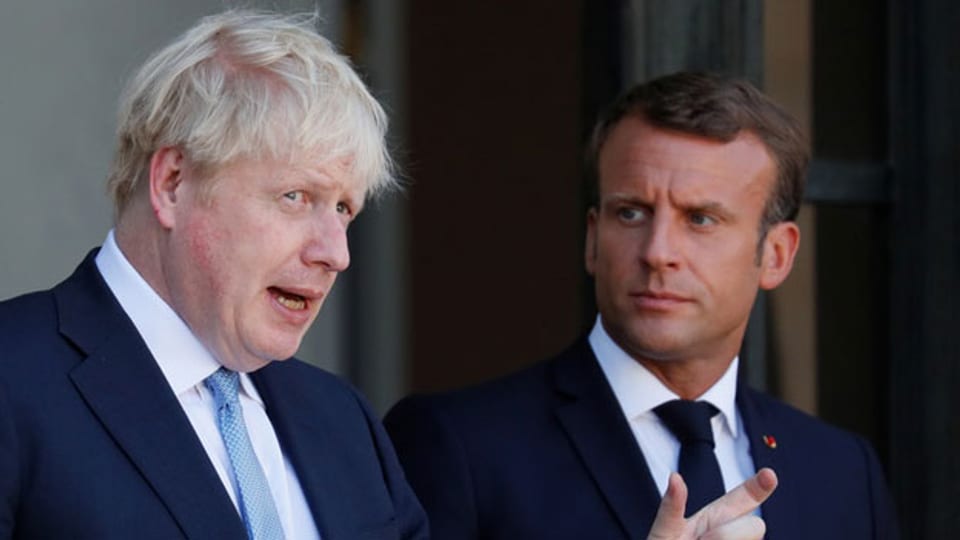 Boris Johnson, Premierminister Grossbritannien und Emmanuel Macron, Präsident Frankreich.