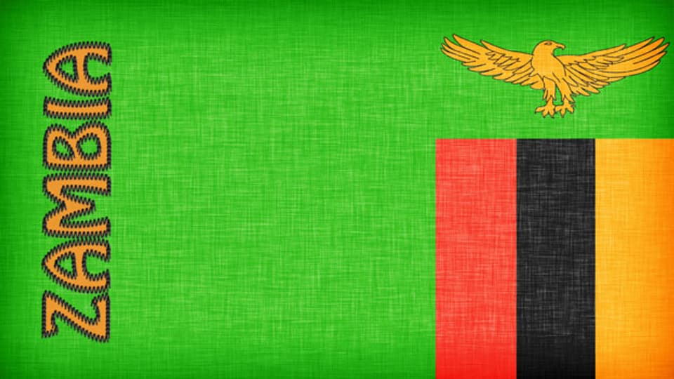 Symbolbild. Die Fahne von Sambia.