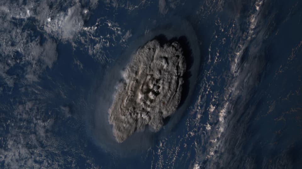 Die Rauchsäule des Vulkanausbruchs vor Tonga war auch aus dem Weltall sichtbar.