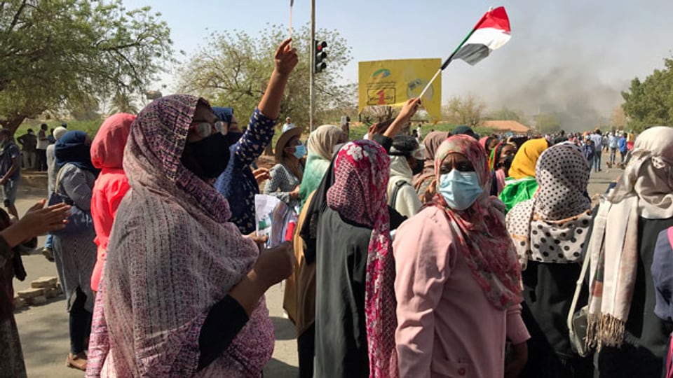 Strassenproteste in Khartum im Frühjahr 2022.
