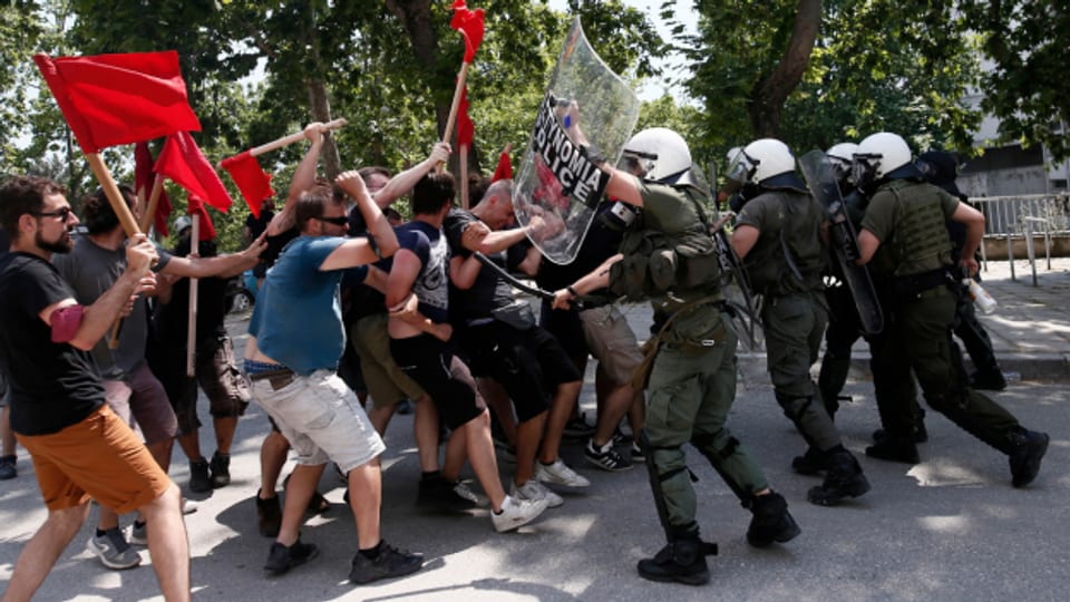 Der Widerstand gegen die neue Hochschulpolizei ist gross - Demonstration von Anfang Juni in Thessaloniki.