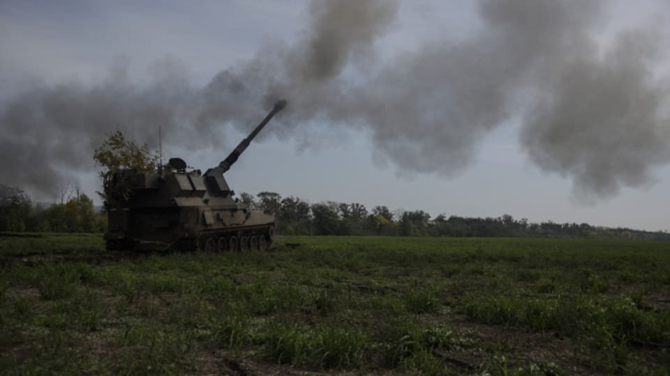 Ukrainische Truppen rücken bei der Stadt Lyman vor.