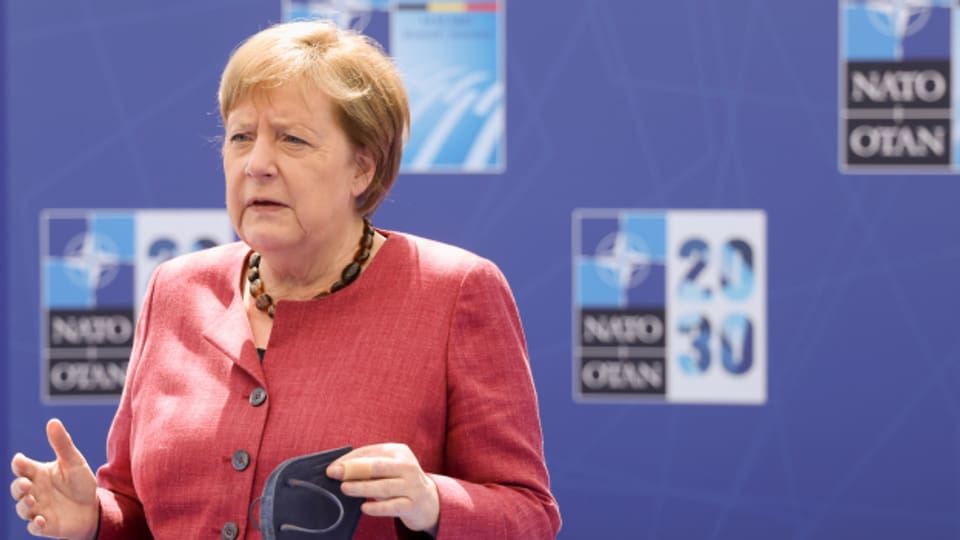 Angela Merkel am Nato-Gipfel am vergangenen Montag.