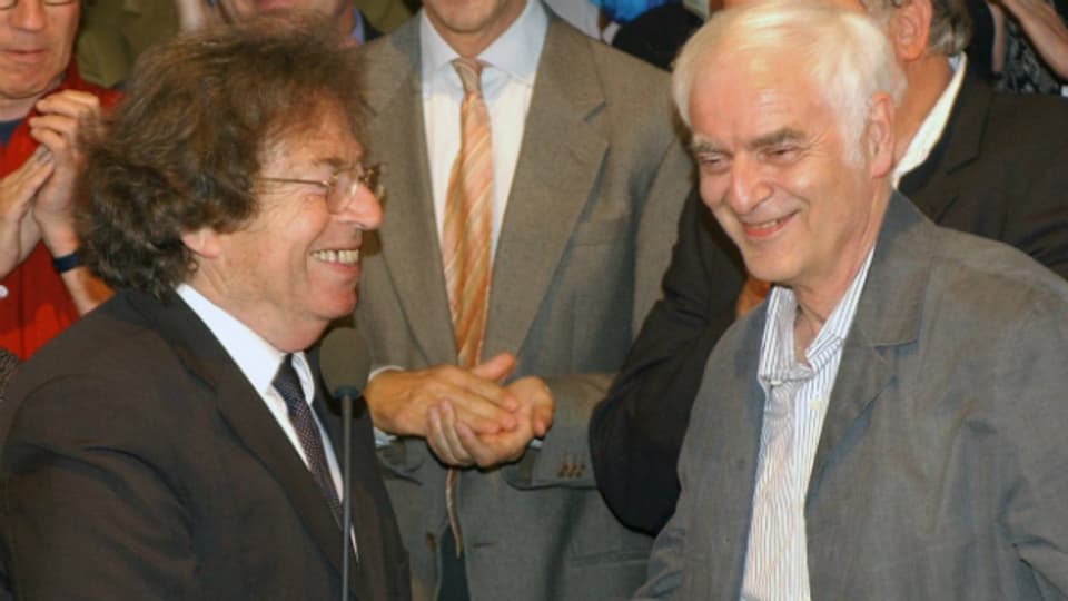 Archiv: György Konrad (links) und Adolf Muschg 2003 in Berlin.