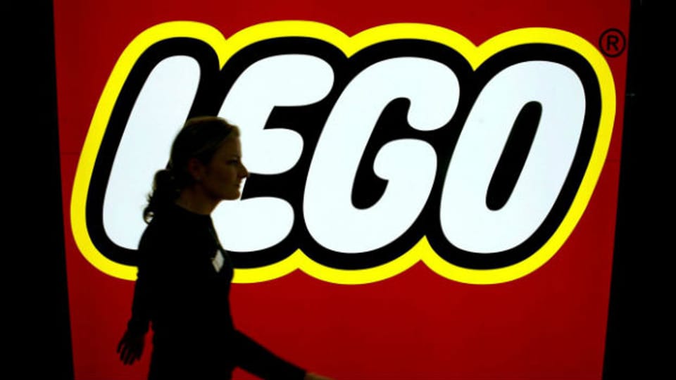 Das Lego-Logo an der Spielzeugmesse im deutschen Nürnberg (2007).