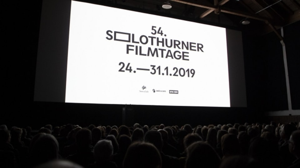 Eine Kinoleinwand fotografiert anlässlich der Eröffnung der 54. Solothurner Filmtage.