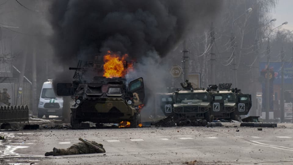 Die Kämpfe in der Ukraine wie hier in Charkiw gehen weiter.