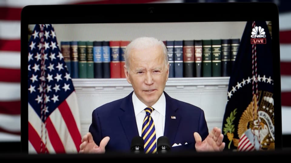 US-Präsident Joe Biden kündigt in einer Rede an, die USA würden künftig auf Öl aus Russland verzichten.