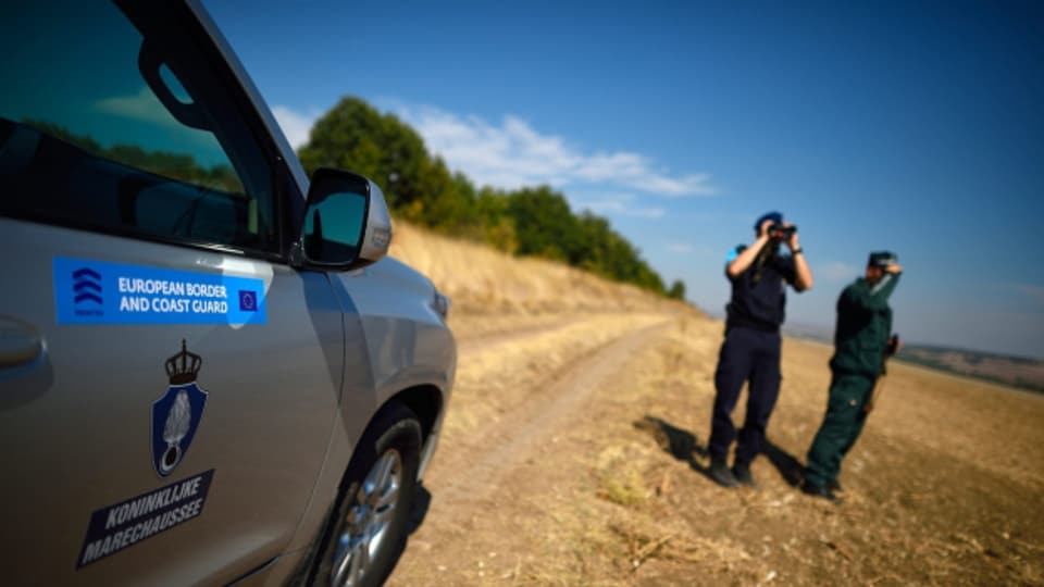 Frontex-Mitarbeiter an der EU-Aussengrenze in Bulgarien.