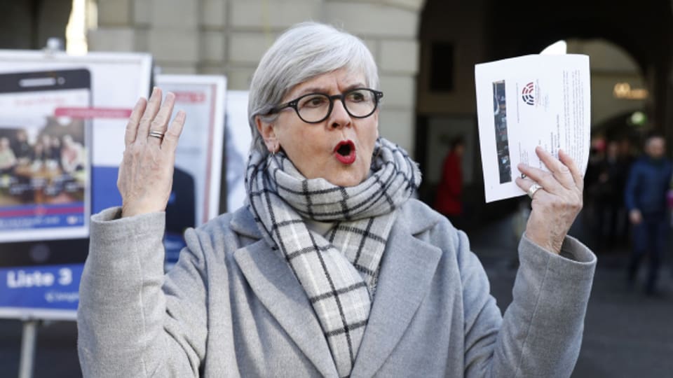 Yvonne Schärli, Präsidentin der Eidgenössischen Kommission für Frauenfragen (EFK), am Internationalen Tag der Frau 2018.