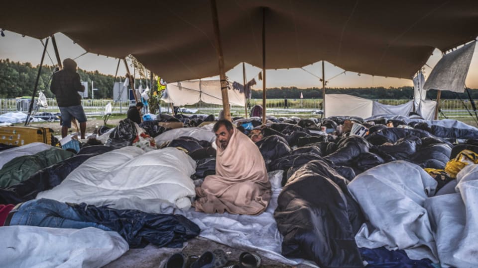 Vor den Toren des Asylzentrums Ter Apel mussten zuletzt mehrere hundert Asylsuchende im Freien übernachten.